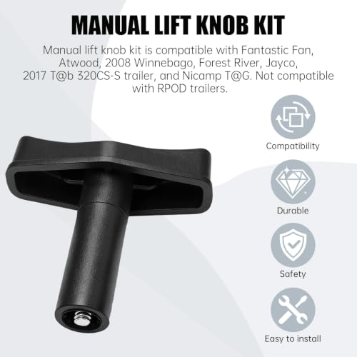 NEBOO K1140-09 RV Vent Handle, Manual Lift Knob Kit - Image 4