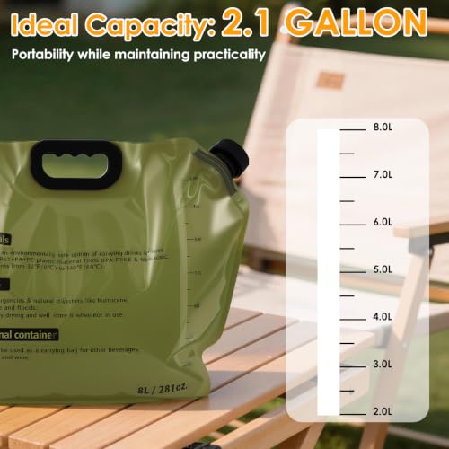 4 Pack Collapsible Water Container 2.1 Gallon, Dual-Port - Image 6
