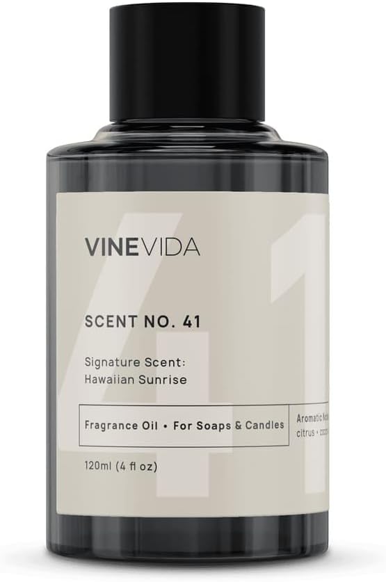 VINEVIDA [4oz] Hawaiian Sunrise Fragrance Oil for Candle Making Scents for Soap Making, Perfume Oils, Soy Candles, Home Scent Reed Diffuser, Incense Stick, Body Lotion Room Spray, Car Slime Freshies