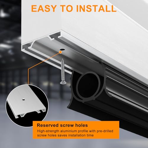 Garage Door Bottom Seal 16 ft, with Aluminum Track Retainer Kit - Image 6