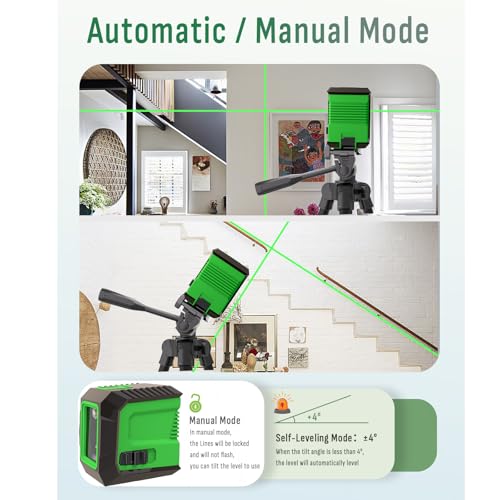 Laser Level with 50” Tripod, 360° Self Leveling Cross Line - Image 3