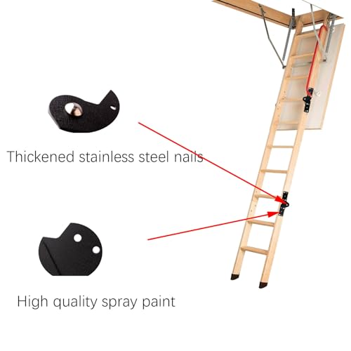 Attic Ladder Hinge Pull Down Stair Parts, 2 Pcs, Black - Image 5