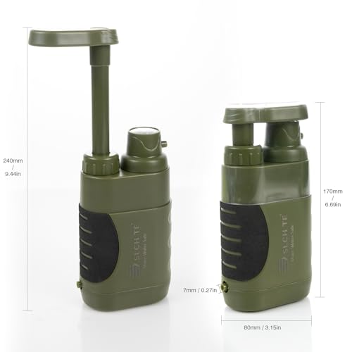 Hand Pump Water Filter, 0.01 Micron Portable Emergency Water Gear - Image 3