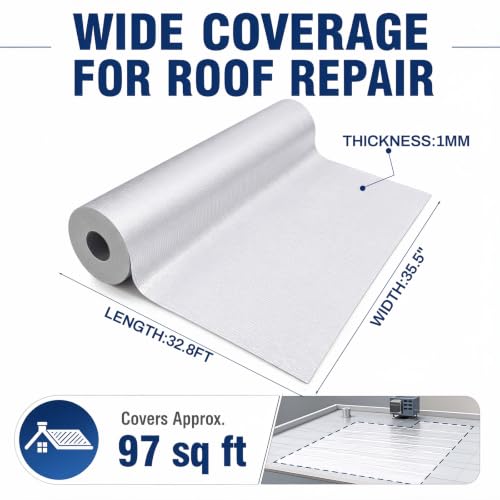 Gueevin 35.5 Inch X 32.8 Feet Self Stick Roll Roofing, Aluminum - Image 4