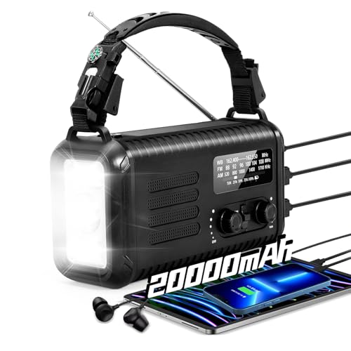 Emergency Weather Radio 20000mAh, Solar Hand Crank Radio - Image 2