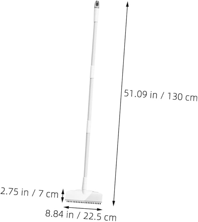 Long Handle Floor Scrub Brush with Squeegee Multi-Functional Bathroom and Tile Cleaning Tool Heavy Duty Hard Bristles for Efficient Scrubbing and Water Removal for Home Use