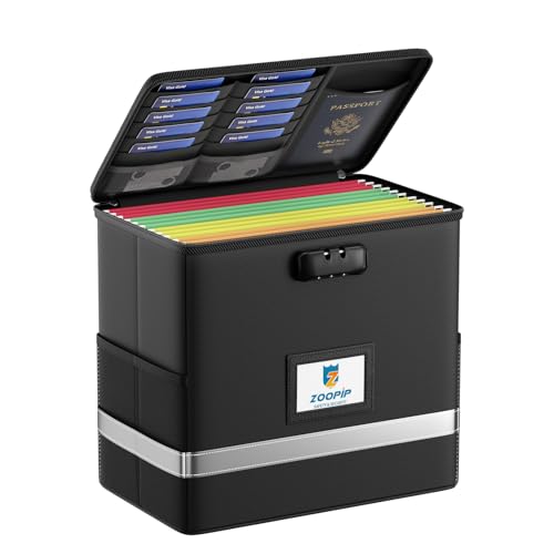 Fireproof File Box with Lock, Collapsible Document Organizer - Image 2