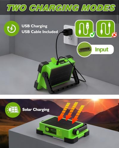 120W Solar Rechargeable 144 LED Work Light, 10000LM Flood Light - Image 5