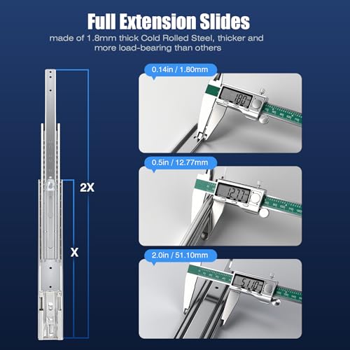 Thickened 200Lbs Soft Close Heavy Duty Drawer Slides 1 - Image 3