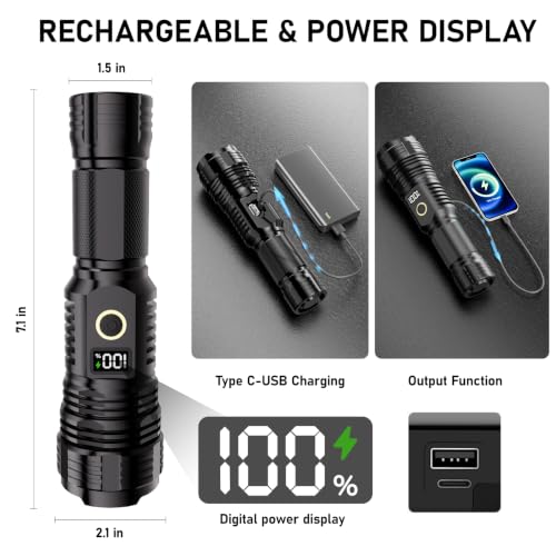 Rechargeable Flashlights High Lumens, 100000LM LED Super Bright - Image 4