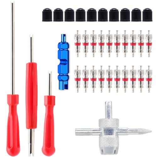 Valve Stem Removal Tool - 20Pcs Valve Cores, 10Pcs Tire - Image 2