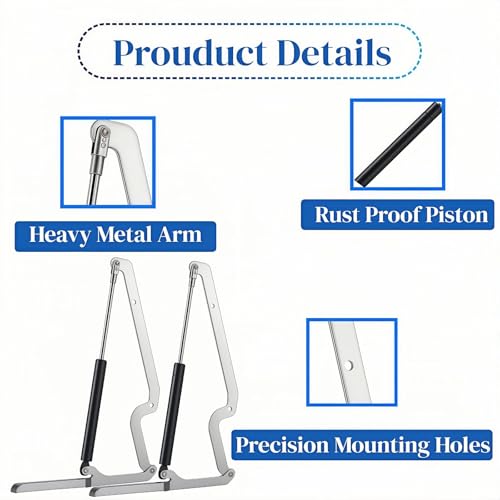 2 Sets Deck Box Hydraulic Hinge Compatible with Most Keter - Image 4