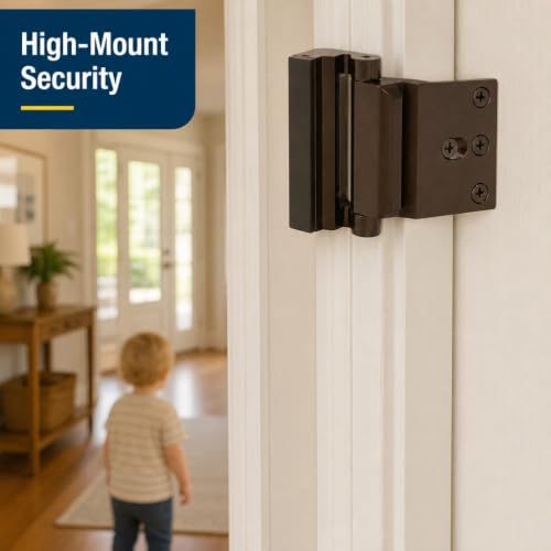 Prime-Line Door Reinforcement Lock, 3 in. Stop, Bronze (1 Set) - Image 5
