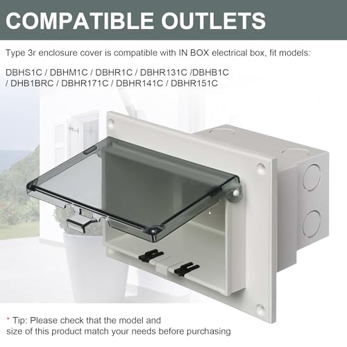 Horizontal Outdoor Outlet Cover, Type 3r Enclosure Cover - Image 3