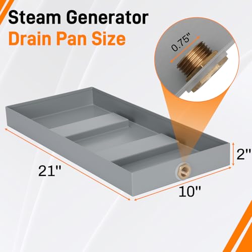 Steam Generator Drain Pan, 21x10x2 Inch Galvanized Steel - Image 4