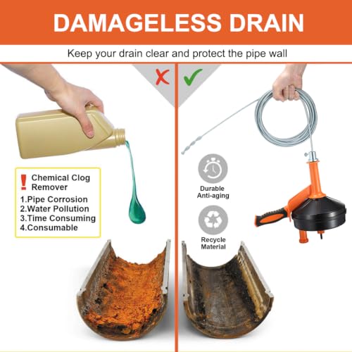 Drain Auger, Clog Remover with Drill Adapter - Image 5