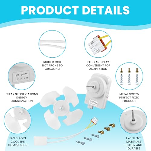W10124096 Refrigerator Condenser Fan Motor Kit, Motor - Image 4