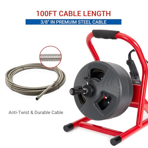 Drain Cleaner Machine, 50Ft x 5/16 Inch Electric Drain Auger - Image 3