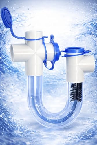 3/4 Clear PVC Condensate Trap P Trap With Cleaning Brush, PVC - Image 6
