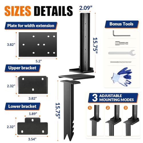 VANCASTLE Fence Post Repair Kit Adjustable, 2-Pack，Easy | Home Repair - Image 4