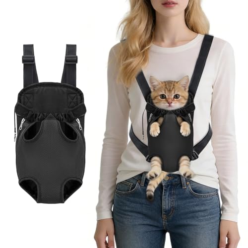 Black Portable Pet Carrier Backpack, Adjustable Dog Carrier - Image 2