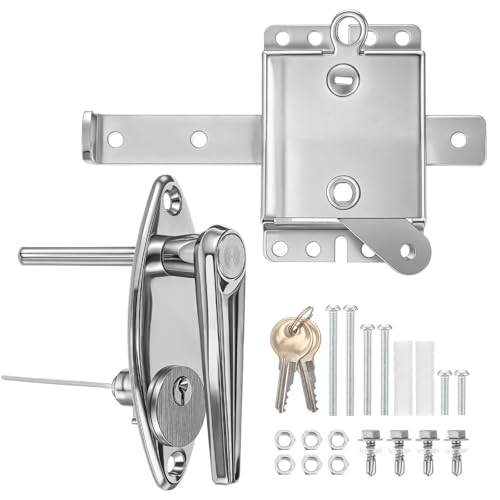 1 Set Garage Door Lock Kit, L-Handle & Keys, Inside Side Latch - Image 2