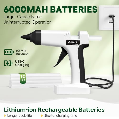 Cordless Hot Glue Gun, 6000mAh 60-Min Battery - Image 5
