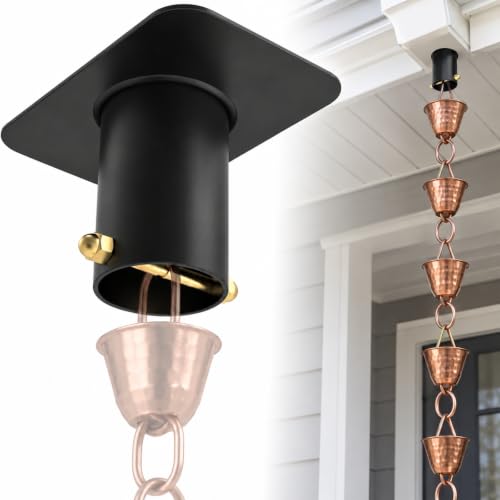 2 Pack Rain Chain Gutter Adapter, Metal Downspout Drainage - Image 3