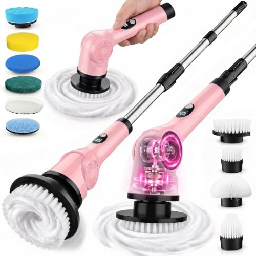 Electric Spin Scrubber, 3-Speed Shower Scrubber with Long - Image 2