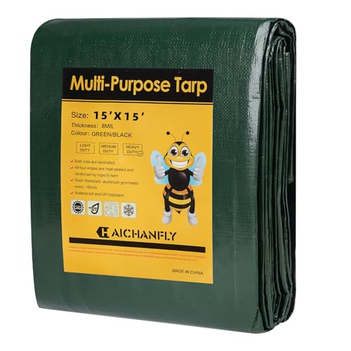 Heavy Duty Double-Sided Waterproof Poly Tarp 15x15 Feet - Image 2