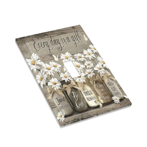 Rustic Daisy Flowers Butterfly Floral Light Switch Cover Plate - Image 5