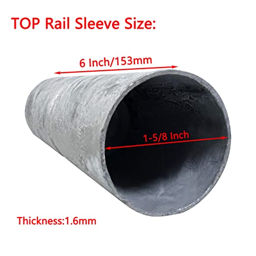 4 Pieces 1-5/8" x 6" Chain Link Fence Top Rail Sleeve - Image 3