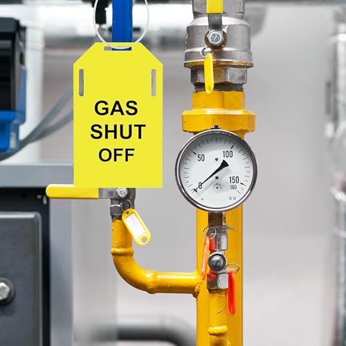 Shut Off Valve Tag Yellow Gas Blue Water Red Hot Water Shut off - Image 3