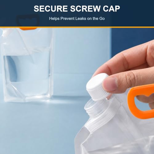 10 Pieces Collapsible Water Containers, 1/2 Gallon Clear - Image 5