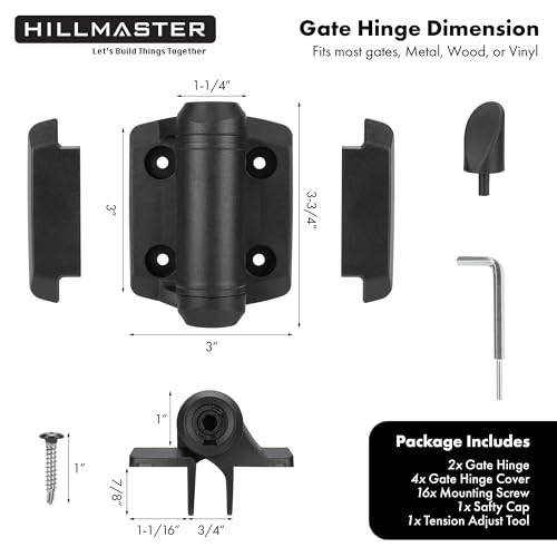 Heavy Duty Self Closing Gate Hinges with Safety Cap,Pool Gate - Image 3