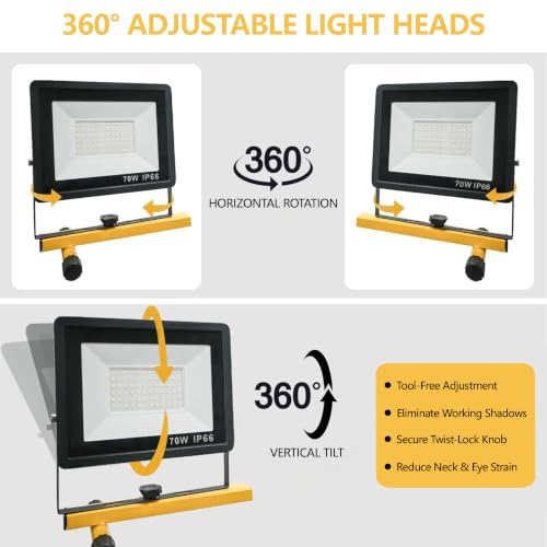 21000-Lumen LED Work Light with Stand for Job Site Garage - Image 5