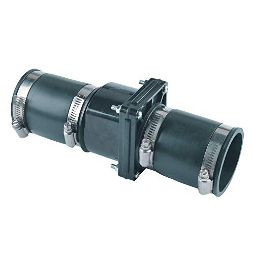 Plastic Sump Pump Check Valve with Stainless Steel Clamps 2 inch - Image 2