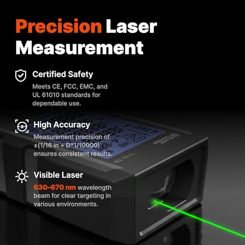 BLACK CANYON Laser Distance Meter,165/230/330 ft Range - Image 7