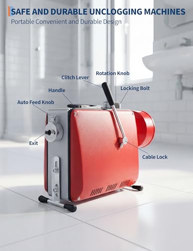 Garvee Portable Drain Cleaner Machine Electric Drain Drill - Image 5