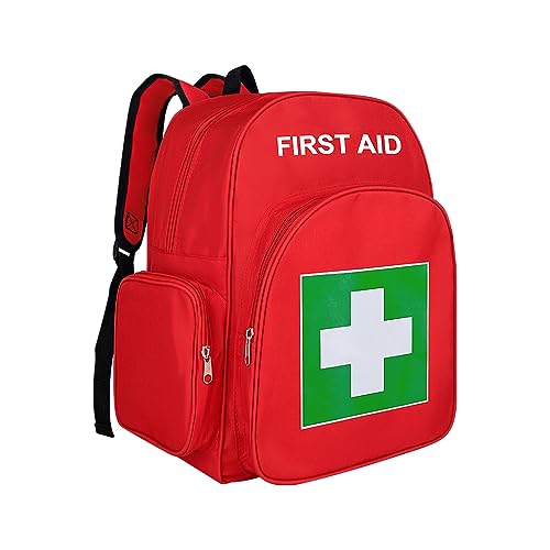 Red Emergency Bag First Aid Backpack Empty Medical First - Image 2