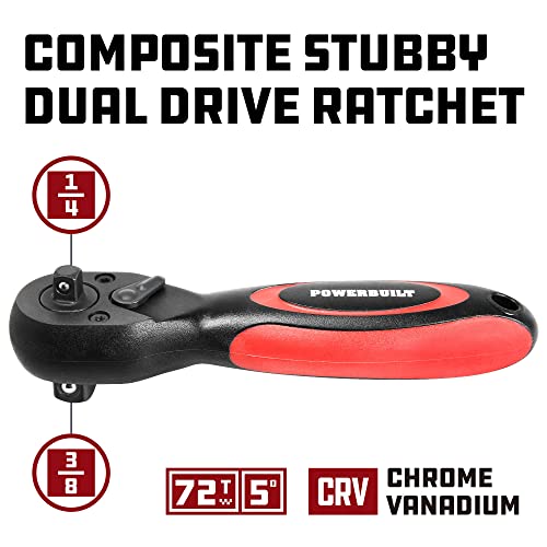 Powerbuilt Stubby 3/8 Inch and 1/2 Inch Drive Composite | Hand Tools - Image 3