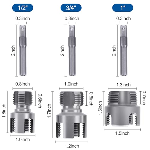 3PCS PVC Pipe Threader Kit for Drill - Image 3