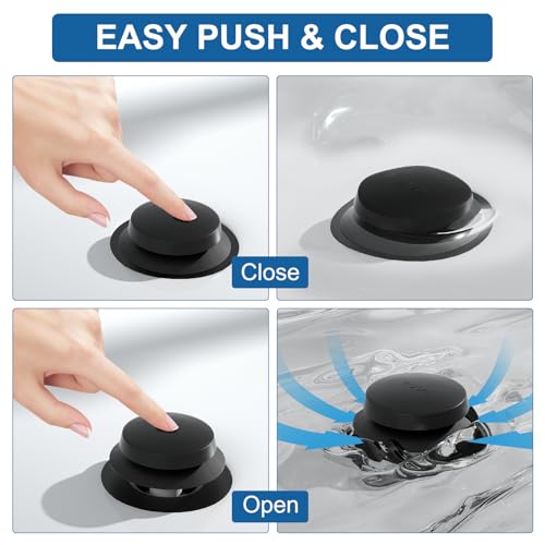 Black Tip-Toe Tub Drain with 1-Hole Overflow Cover, Matte Black - Image 3