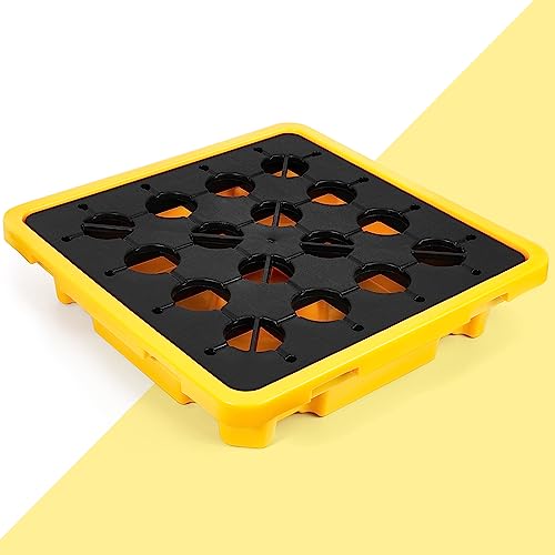 1 Drum Spill Containment Pallet with Drain Anti Slip, 26.4 x 26.4 - Image 2