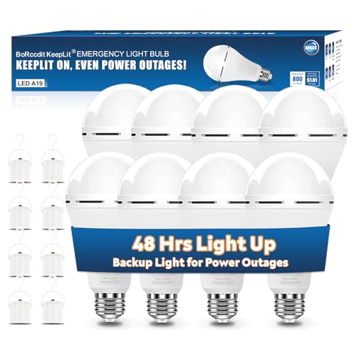 KeepLit 8 Pack Emergency Rechargeable Light Bulbs, 48H Long - Image 2