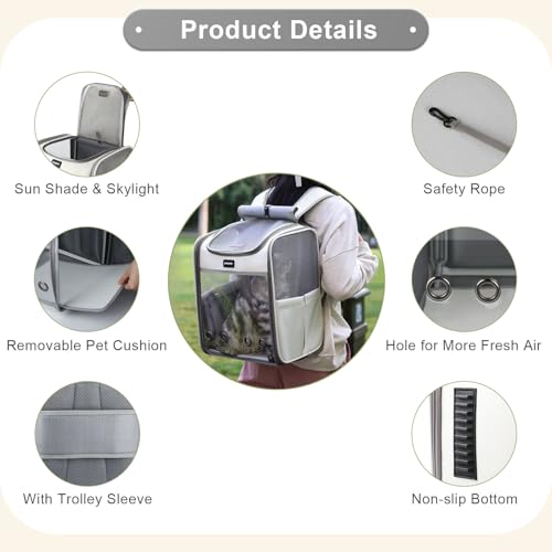 Cat Carrier Backpack, Large Pet Carrier Backpack - Image 5