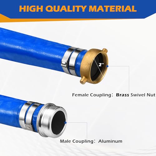 2" x 100 ft Discharge Hose for Swimming Pools, Heavy Duty PVC Lay - Image 3