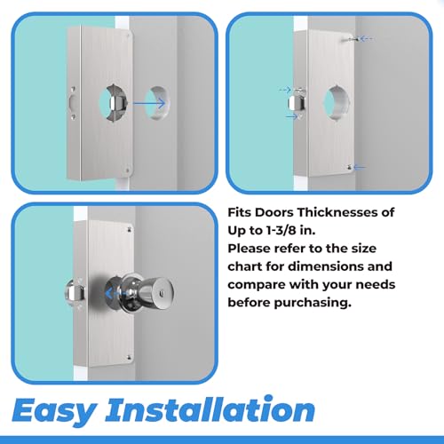 2 Pack U9585 Door Reinforcement Plate for 1-3/8 in Thick Doors - Image 5