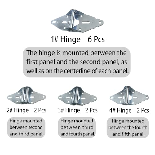 12 Pcs Garage Door Hinges Kits for 8' Height Garage Doors - Image 3