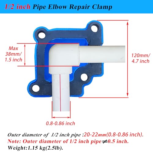 Pipe Repair Clamp For 1/2 Inch Pipe Elbow (Outer Diameter | Hand Tools - Image 4